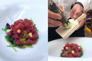 Wasabi rallado en tartar de atún rojo